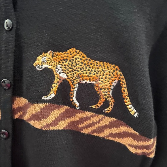 Marisa Christina Classics Petite Animal Cardigan Sz Small - Picture 4 of 10